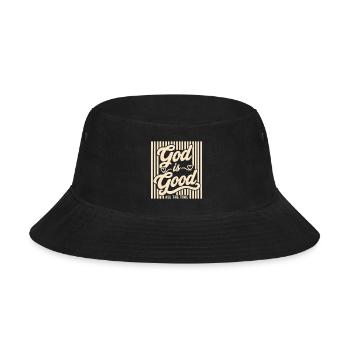God Is Good Retro Vintage Shirt - Bucket Hat - black - Front