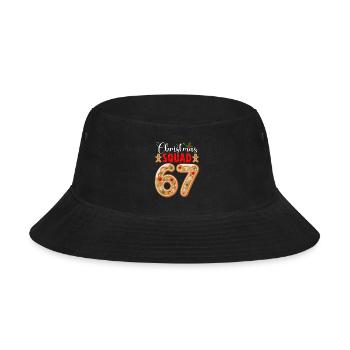 Christmas Squad 67 Gingerbread Meme - Bucket Hat - black - Front
