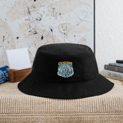 Custom Wolf Pack Howling Moon Vintage Wilderness - Bucket Hat