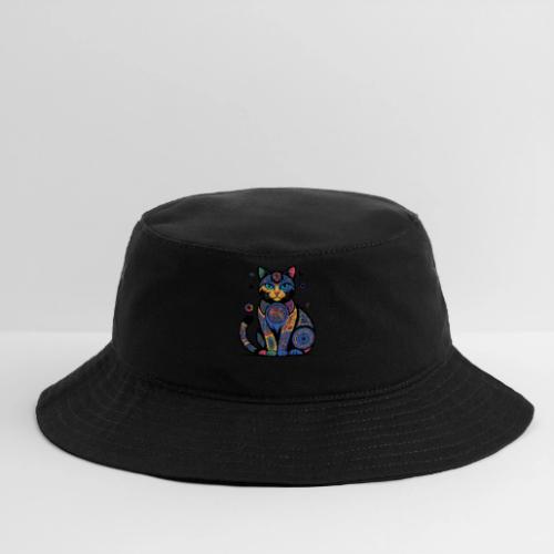 Vibrant Geometric Cat Mandala - Bucket Hat