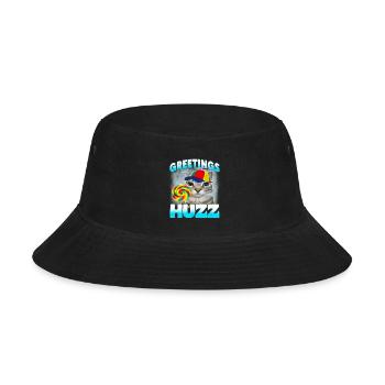  Greetings Huzz Cat Meme - Bucket Hat - black - Front