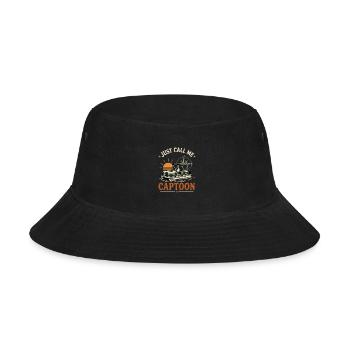 JUST CALL ME CAPTOON Pontoon Captain Lake Cruising - Bucket Hat - black - Front