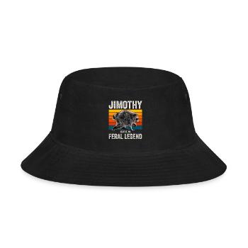 Jimothy Feral Legend Raccoon Meme - Bucket Hat - black - Front