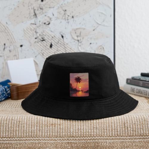 Tropical Beach Sunset Palm Design - Bucket Hat