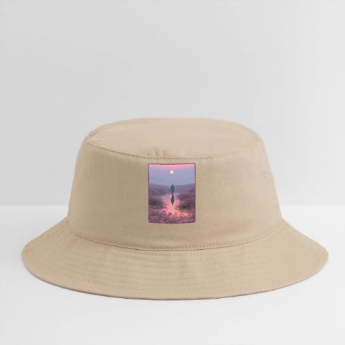 Ethereal Sunset Flower Field Art - Bucket Hat