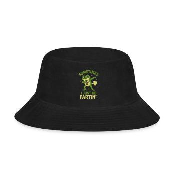Sometimes I Just Be Fartin Funny Frog Meme Retro  - Bucket Hat - black - Front