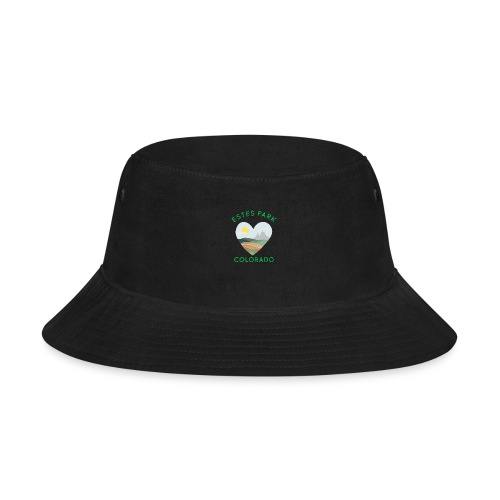 Estes Park Colorado Heart Mountains and Sky - Bucket Hat