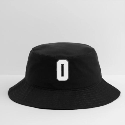 White Number 0 – Varsity Font - Bucket Hat
