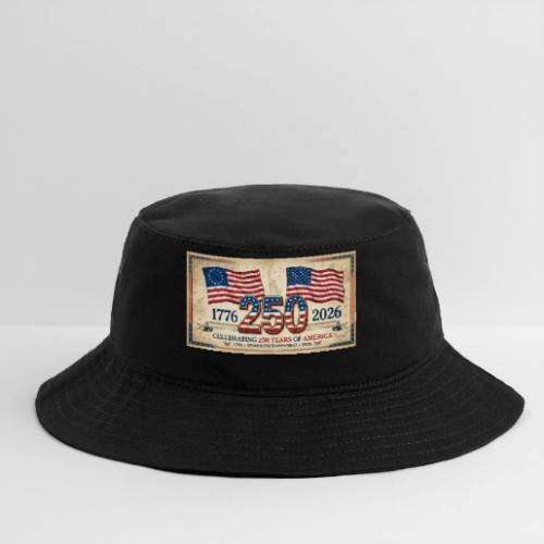 USA 250th Anniversary Flags Emblem - Bucket Hat