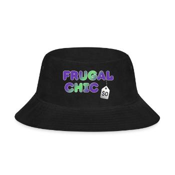 Frugal Chic Colorful Typography Design - Bucket Hat - black - Front