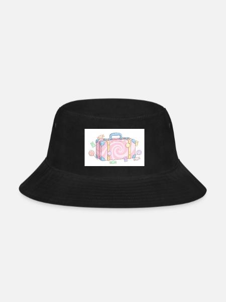 Candy Swirl Suitcase - Bucket Hat - black