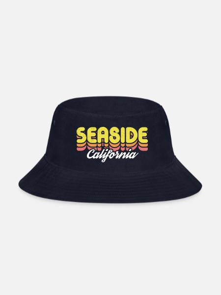 Retro Seaside California - Bucket Hat - navy