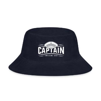 Captain Awesome Dad Saying Quote Father`s Day - Bucket Hat - navy - Front