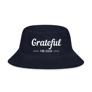 Grateful For Jesus - Bucket Hat - navy - Front