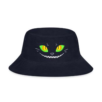 Creepy Cat Face - Bucket Hat - navy - Front