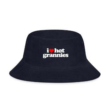 i love hot grannies - Bucket Hat - navy - Front