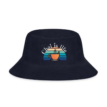 chai is life - Bucket Hat - navy - Front