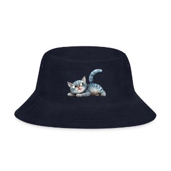 Funny Cat - Bucket Hat - navy - Front
