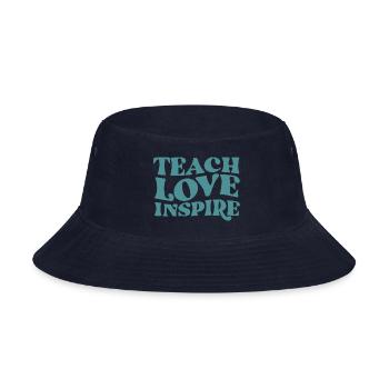 teach love inspire - Bucket Hat - navy - Front