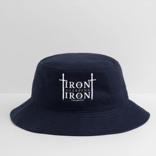 Iron Sharpens Iron - Proverbs 27:17 (White & Grey) - Bucket Hat