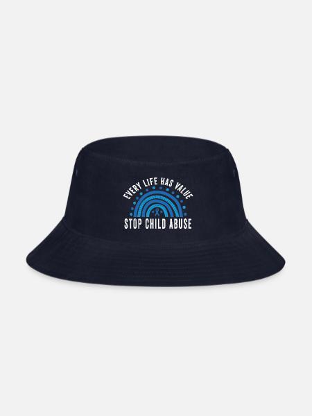 Every Life Has Value Stop Child Abuse Child Abuse - Bucket Hat - navy