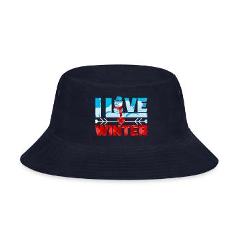 I Love Winter - Bucket Hat - navy - Front