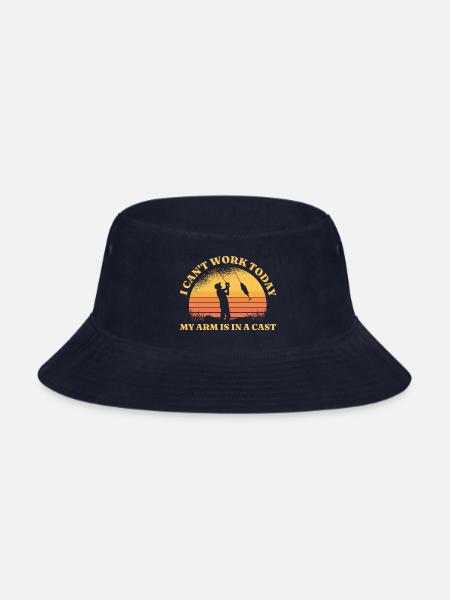 fisherman in sunset - Bucket Hat - navy