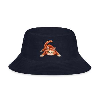 Funny Cat - Bucket Hat - navy - Front