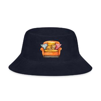 Funny Cat - Bucket Hat - navy - Front