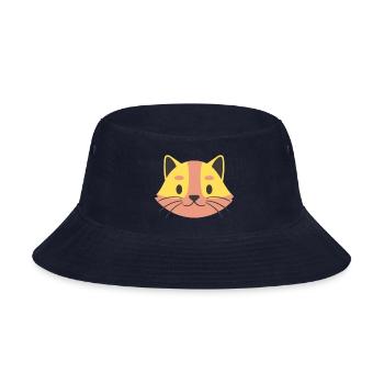 Cute Cat Face | Yellow Cat Face - Bucket Hat - navy - Front
