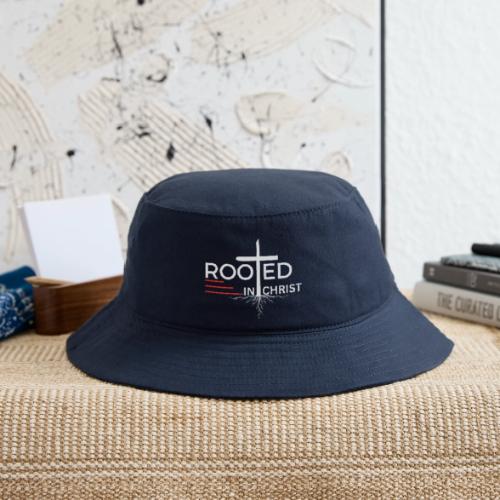 Rooted in Christ (white) - Colossians 2:7 - Bucket Hat
