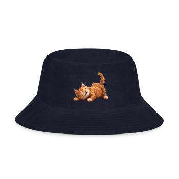 Funny Cat - Bucket Hat - navy - Front