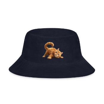 Funny Cat - Bucket Hat - navy - Front