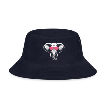 Trendy Elephant Face in Bold Style - Bucket Hat - navy - Front