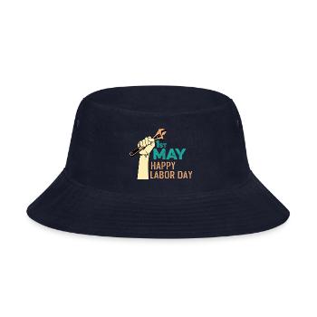 1st May Diligent Plumber Gift - Bucket Hat - navy - Front