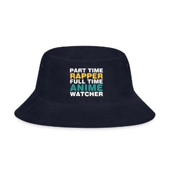 Part Time Rapper Full Time Anime Watcher - Bucket Hat - navy - Front