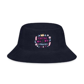 Queen are born in January - Bucket Hat - navy - Front