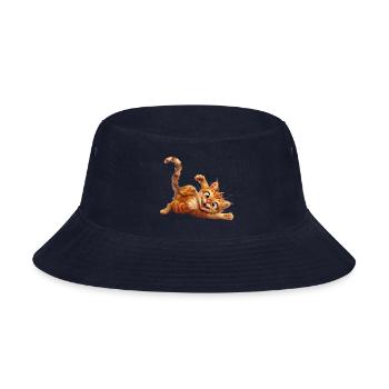 Funny Cat - Bucket Hat - navy - Front