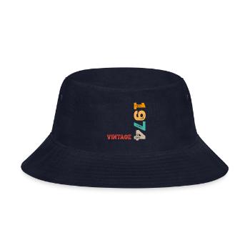 Vintage 1974 - Birthday - Bucket Hat - navy - Front