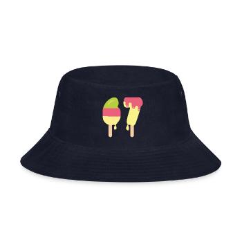 67 Sixty Seven 67 Cream Meme Six Seven Meme - Bucket Hat - navy - Front