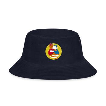 Cute Comfy Cuddle Cats in Clothes on Mat - Bucket Hat - navy - Front