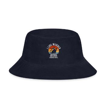 I Like Murder Shows Comfy Clothes And 3 People - Bucket Hat - navy - Front