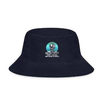 I Like Murder Shows Comfy Clothes And 3 People - Bucket Hat - navy - Front
