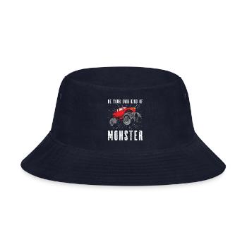 Monster Truck Drive Wheels Lover Giant Car - Bucket Hat - navy - Front