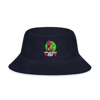 Pregnant Preggosaurus expectant Mothers Mamasaurus - Bucket Hat - navy - Front