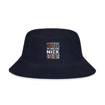 Nick Name Personalized Funny Birthday Christmas - Bucket Hat - navy - Front
