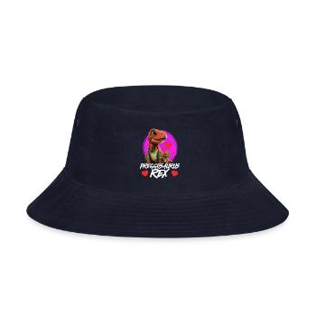 Pregnant Preggosaurus expectant Mothers Mamasaurus - Bucket Hat - navy - Front