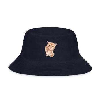 Innocent Cat Face - Bucket Hat - navy - Front