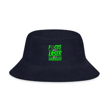 Lasertag Saying Focus With Laser Not A Flashlight - Bucket Hat - navy - Front