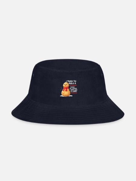 I Tried to Build a Snowman, but It Turned Into - Bucket Hat - navy